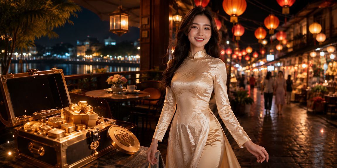 Người chơi đăng ký tài khoản cá cược trực tuyến tại Hà Nội với trang phục áo dài truyền thống