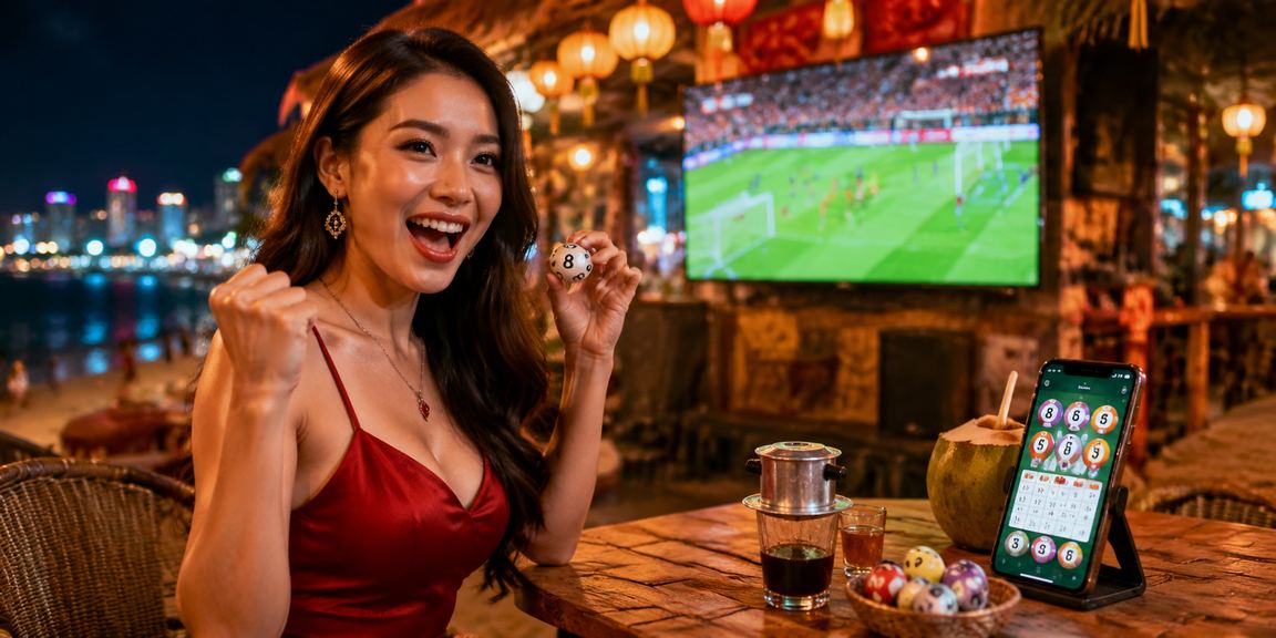 Người dùng tra cứu thông tin cược trên điện thoại bên ly cà phê tại Nha Trang